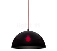 Helestra Doro, lámpara de suspensión, negro/cable rojo - ø50 cm