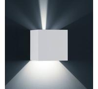 Helestra Siri, lámpara de pared LED, blanco mate - cubo - 15 cm