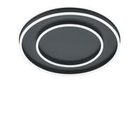Helestra Sona, lámpara de techo LED, negro mate, ø59,5 cm