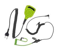 HELETUL Micrófono de Hombro Impermeable con Auricular de 3.5 mm para Escuchar, micrófono de Solapa Walkie Talkie, Altavoz Manos Libres, Mike para Radio Midland de 2 Pines GXT LXT GMRS AVPH10 (Verde)