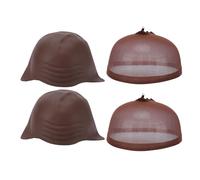 HELEVIA 2 Gorros Calvos de Látex, Gorro de Peluca Calva Estirable para Juegos de Rol de Cosplay, con Látex Elástico para Niños, Adolescentes y Adultos (Marrón)