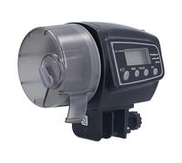 HELEVIA Alimentador Automático de Peces con Pantalla LCD, Agitable y Triturable para Acuarios, Capacidad de 100 G, 4 Tomas por Día, Dos Métodos de Instalación