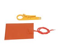 HELEVIA Almohadilla Calefactora de Caucho de Silicona, Estera Calefactora Delgada y Flexible con Alta Resistencia Dieléctrica 12V 20W 250 ℃, para Aislamiento de Instrumentos y Tuberías