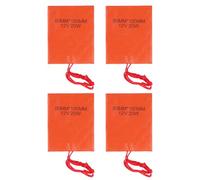 HELEVIA Almohadilla Calefactora de Goma de Silicona de 4 Piezas, Estera Calefactora Eléctrica Flexible de 80x100 Mm 12 V 20 W, para Tanque de Tubería de Equipos Industriales