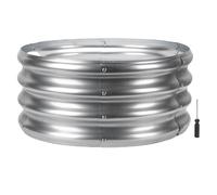 HELEVIA Anillo Redondo Galvanizado de 60 Cm de Diámetro para Fogatas, Anillo Plateado Resistente para Fogatas, Contención Segura, para Patio, Jardín, Parque y Playa