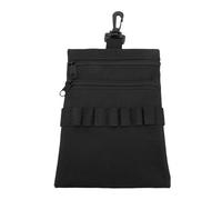 HELEVIA Bolsa de té con 9 compartimentos, bolsa de bolas de té con pinza giratoria de 360 grados, bolsillo frontal con cremallera, 7,87 x 5,51 pulgadas, color negro, para pequeños elementos esenciales