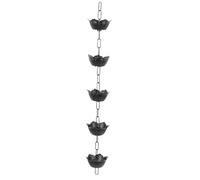 HELEVIA Cadena de Lluvia, Cadena Decorativa de Receptores de Lluvia de 3.3 Pies, para Canaletas Fuera de las Lluvias de la Cuneta de Aluminio de Aluminio Negro (C)