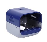 HELEVIA Caja de Arenas Inteligente para Gatos con Videoportero con Función de Pulverización de Soplador, Inodoro para Gatos de Acero Inoxidable Antisalpicaduras con Cuchara (Azul)