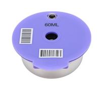 HELEVIA Cápsula de café Reutilizable, Taza de Cápsula de Filtro de café Recargable de Silicona de Acero Inoxidable con Cepillo y Cuchara, para Cafeteras (60ml)