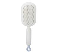 HELEVIA Cepillo de pelo retráctil, peine de masaje con cojín de aire con un solo clic retráctil autolimpiante y antiestático, para todo tipo de cabello (blanco)