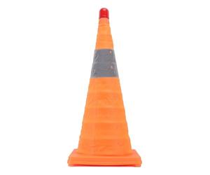 HELEVIA Cono de Tráfico, Cono de Carretera Plegable de 60 Cm de Ajustable con Luz de Advertencia, para Estacionamiento Área Pública Entrenamiento de Conductores de Emergencia Curso
