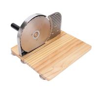 HELEVIA Cortador de Pan Manual, Máquina de Rebanado Plegable con Tapa de Succión de Manivela de Mano Grosor Ajustable, para Pan de Masa Fermentada Casera