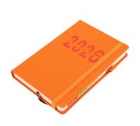 HELEVIA Cuaderno de planificación diaria, cuaderno de horarios 2026, cubierta de piel sintética, 5.71 x 8.46 pulgadas para organizar, planificar y administrar citas a largo plazo, naranja