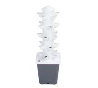 HELEVIA de Cultivo Hidropónico, Torre de Jardín Vertical Interior de 25 Agujeros con Contenedor de Agua de 10 L para Plantar en el Balcón de la Escuela en Casa (Enchufe europeo)