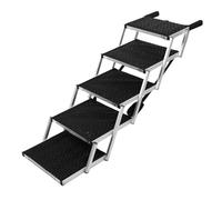 HELEVIA Escaleras de Perros Plegables para Automóvil 5 Pasos 70 Kg de Carga con Rampa de Mascotas Antideslizante Extra Ancha para Mascotas para Camas de Camas Altas SUV