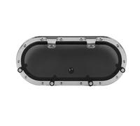 HELEVIA Escotilla de Portillo para Barco, Ventana de Ojo de Buey para Barco de Vidrio Templado, Diseño Ovalado con Red, ángulo de Apertura de 180 Grados, Adecuado para Yates,