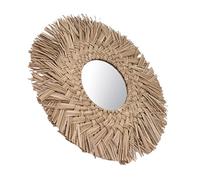 HELEVIA Espejo de Pared Tejido de Paja, Espejo Colgante Tejido de 15,7