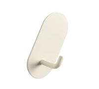 HELEVIA Ganchos Autoadhesivos Montados en la Pared, Gancho único de Hierro sin Perforaciones para Cocina, Baño Detrás de la Puerta (Crema)