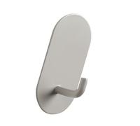 HELEVIA Ganchos Autoadhesivos Montados en la Pared, Gancho único de Hierro sin Perforaciones para Cocina, Baño Detrás de la Puerta (Gris Cálido)