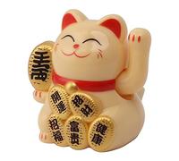 HELEVIA Gato Que Agita Solar Decoración Automática con Luz de 2 Pulgadas