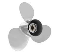 HELEVIA Hélice Marina de 13 Dientes, Hélice de Barco de 3 Cuchillas de Acero Inoxidable de 11 5/8 Pulgadas, Reemplazo para Fueraborda 25-6