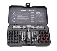 HELEVIA Juego de Destornillador de Trinquete, 58T 50n.M Mango Desmontable Magnético Kit de Destornillador Multifuncional con 38 Bits, para el Mantenimiento de la Reparación
