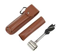 HELEVIA Llave de Barrena Manual de Madera de Acero de Aleación con Funda de Cuero, Taladro de Barrena Manual Fácil para Corcho, Proyectos de Madera Verde, Tornillo Au