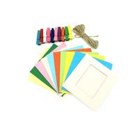 HELEVIA Marco de Fotos de Papel Kraft, Marcos Creativos de 10 Piezas con Clips para Recuerdos Hermosos, para Decoración Artística (Vistosa)