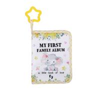 HELEVIA Mi Primer álbum de Fotos con Espejo Seguro, Libro de Fotos Familiar Compacto de Tela Suave para Niños Pequeños, para 17 Fotos de 4 X 6 Pulgadas