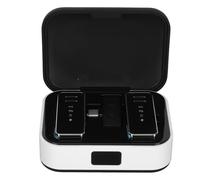 HELEVIA Micrófono Lavalier Inalámbrico con Cancelación de Ruido Omnidireccional, Monitor en Tiempo Real, Micrófono USB C con Funda de Batería, 2 uds.