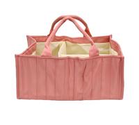 HELEVIA Organizador de Pañales para bebé, Cesta de Almacenamiento Plegable con Asas de Transporte, para Viajes y hogar. (Rosa)