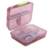 HELEVIA Organizador Portátil de Pastillas de 7 Rejillas, Pastillero Semanal con Cubiertas Selladas para Viajes y Medicina Diaria (vino tinto)