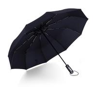 HELEVIA Paraguas Automático, 10 Costillas, un Botón Abierto, Paraguas Plegable a Prueba de Viento con Antideslizante para Lluvia