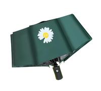 HELEVIA Paraguas Verde Oscuro, Cierre Automático, Resistente Al Viento, Bloqueo UV, Paraguas Plegable Ligero con Botón de un Toque para Viajes Al Aire Libre