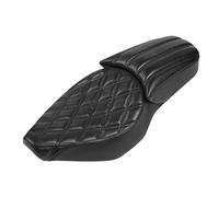 HELEVIA Reemplazo del Cojín del Asiento Trasero Delantero de la Motocicleta con Diseño de Humanización, Cuero Artificial y Esponja, Color Negro para Rebel CMX 300 (Grano romboide y grano cruzado)