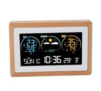 HELEVIA Reloj Meteorológico Digital, Pantalla a Color VA con 2 Alarmas y Función de Repetición, Pronóstico de Temperatura y Humedad Interior Exterior, Predicción Meteorológica p