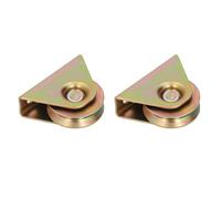 HELEVIA Rueda de Polea con Ranura, 2 Piezas Tipo V Montado en la Pared Bloques de Cuerda de Acero de Aleación Rodillos de 48 Mm con Diseño Extraíble para Puertas Eléctricas, Carros