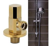 HELEVIA Válvula de Cierre en ángulo, Rosca Extendida de 1/2 Pulgada, | Construcción de Latón, Uso en Baños, Compatibilidad con Grifos, Válvula de Control de Agua, Rosca de 1/2 Pulgada, Cubierta