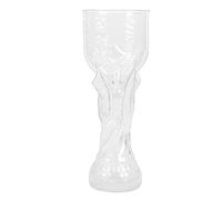 HELEVIA Vaso de Cerveza de 850 Ml, Forma de Reloj de de Vidrio Grueso para un Fácil Agarre y Base Estable, con Retención de Espuma Mejorada, para Pubs de la Copa del Mundo,