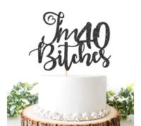 Helewilk I'm 40 Bitches Cake Topper Feliz 40 cumpleaos Decoracin del pastel Hable Forty conmigo Funny Funny Forty Birthday Party Suministros para
