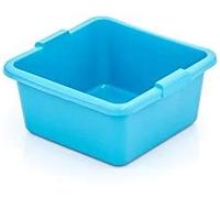 HELGUEFER - Barreño Cuadrado 15 L | Palangana Plastico con Asas | Barreño Pequeño 34 x 34cm x 15,5cm Resistente y Duradero | Uso General en Hogar, Jardín o Industria