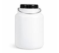 HELGUEFER - Bidon Agua 10L Boca Ancha | Deposito Agua de Plástico PEHD | Apto Uso Alimentario | Bidon Resistente y Reutilizable | Contenedor Redondo con Asa metalica y Tapa