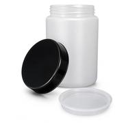 HELGUEFER - Bote Plastico Pequeño 1000 Cc (1 L) | Tarro Plastico con Tapa Apto para Uso Alimentario y Cosmético | Polietileno (PEHD) y Polipropileno (PP) | 98 mm x 170 mm x 845 mm Diámetro de Boca