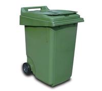 HELGUEFER - Contenedor de Basura 360 Litros Verde con Ruedas | Cubo Basura Reciclaje 110 x 88 x 59 cm | Plástico Resistente, Amplio, Fácil de Limpiar | para Negocios, Urbanizaciones o Domicilios