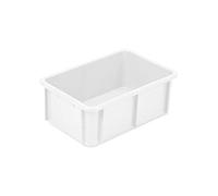 HELGUEFER - Cubeta plastico Apilable 25L | Caja Plastico Almacenaje Resistente y Ergonómica, Polietileno, 600x400x170mm | Uso Alimentario y Industrial | Fácil Limpieza y Ahorro de Espacio
