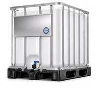 HELGUEFER - Depósito 1000 litros Uso alimentario | Contenedor para Líquidos IBC Reforzado Homologado ADR | Polietileno Alta Densidad + Jaula | Palet Plástico | Uso Industrial y Alimentario