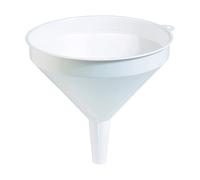 HELGUEFER - Embudo Pequeño 12 cm | Embudos de Plastico Blanco con Lengüeta y Anilla de Suspensión | Funil de Precisión para Cocina, Taller y Líquidos | Resistente y Reutilizable