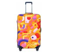 Helhappy Funda de equipaje de viaje, protector de maleta, diseño abstracto de montaña, tigre, luna, lavable, de elastano, elástica, 45,7 a 81,3 cm, Estilo tribu geométrica, S