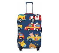 Helhappy Funda de equipaje de viaje, protector de maleta, diseño de caricaturas de coche y jirafa, lavable, elastano, elástico, funda de equipaje de 45,7 a 81,3 cm, Cars de dibujos animados, S