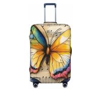 Helhappy Funda de equipaje de viaje, protector de maleta, rosa roja y leopardo, lavable, elastano, elástica, 45,7 a 81,3 cm, Mariposa de fantasía, L